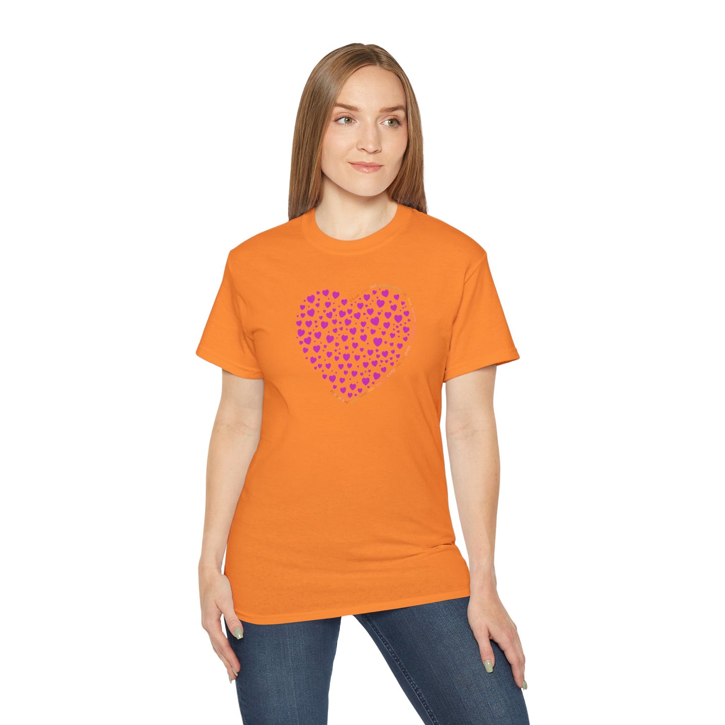 Powder Pink Heart Unisex short sleeved T-shirt