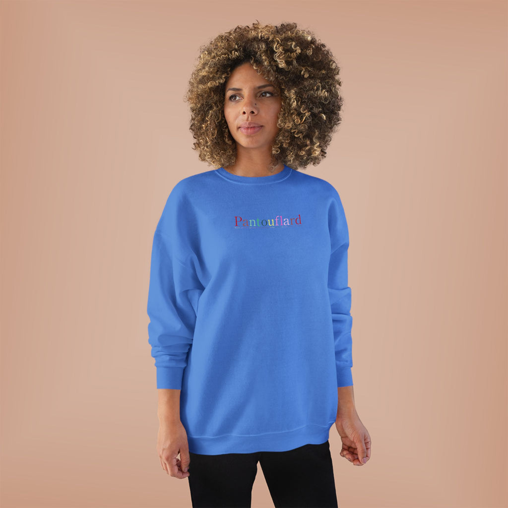Sustainable Pantouflard Logo Crewneck - Hanes EcoSmart Fleece Sweatshirt (Essential Streetwear)