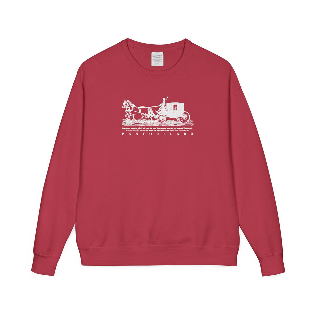 Old Money Equestrian Heritage Crewneck - The Nostalgic Journey II (Dark Academia Garment-Dyed Sweatshirt)