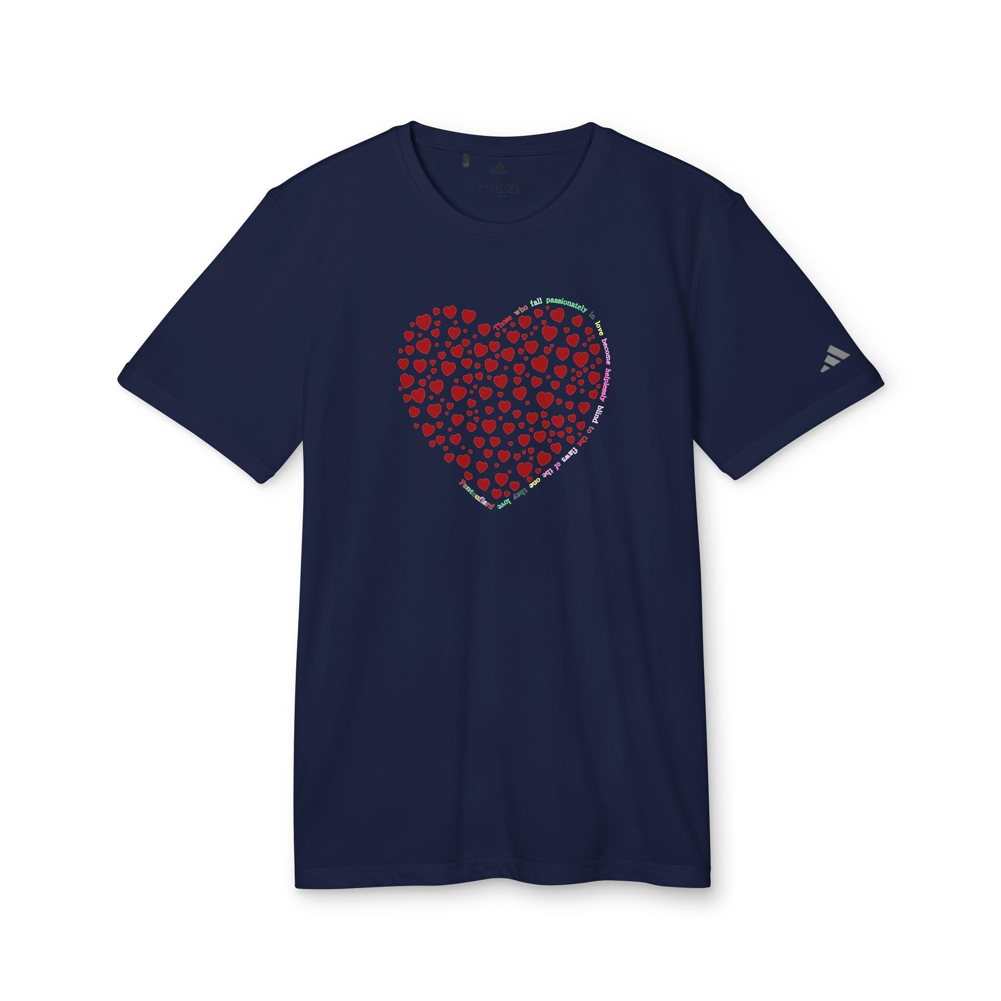 Camiseta Deportiva Unisex Adidas® con Diseño de Corazón Rojo