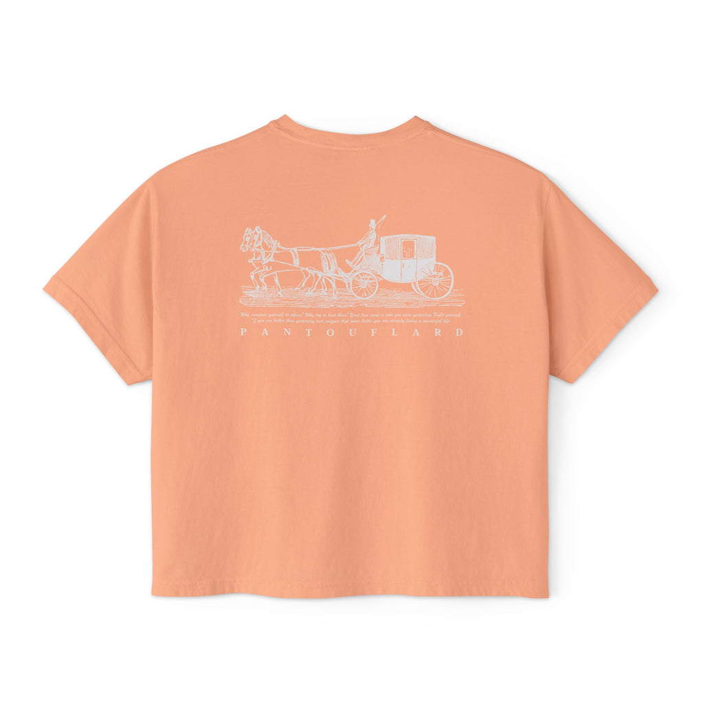 Old Money Equestrian Boxy Tee - The Timeless Carriage II (Comfort Colors 3023CL Back Print)