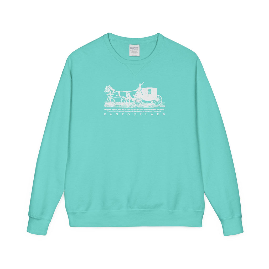 Old Money Equestrian Heritage Crewneck - The Nostalgic Journey II (Dark Academia Garment-Dyed Sweatshirt)