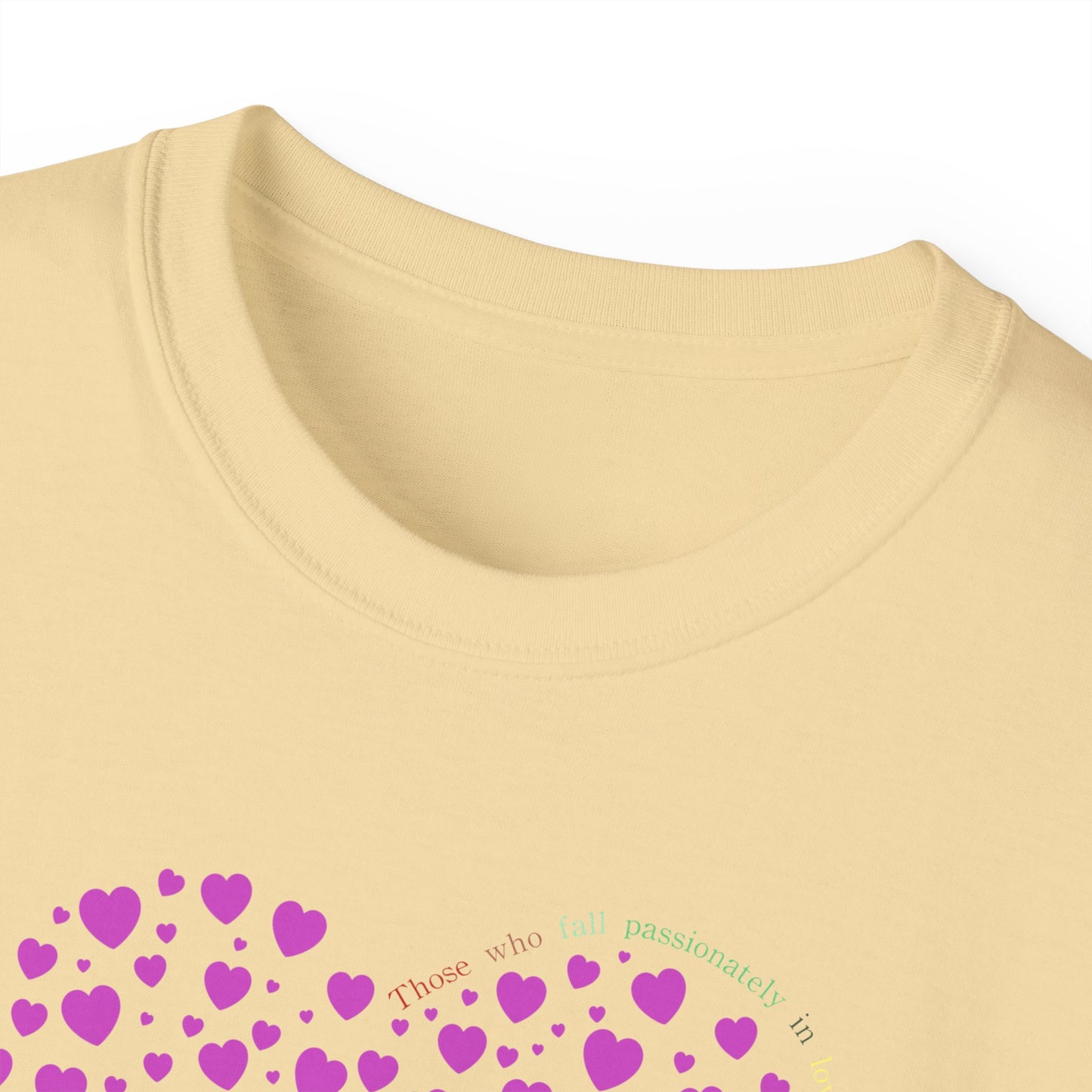 Powder Pink Heart Unisex short sleeved T-shirt