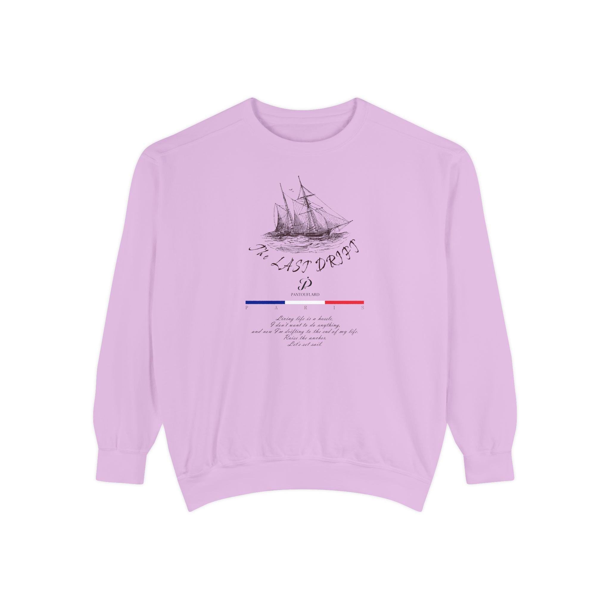 Unisex White Vintage Ship Graphic Cotton Blend Sweatshirt