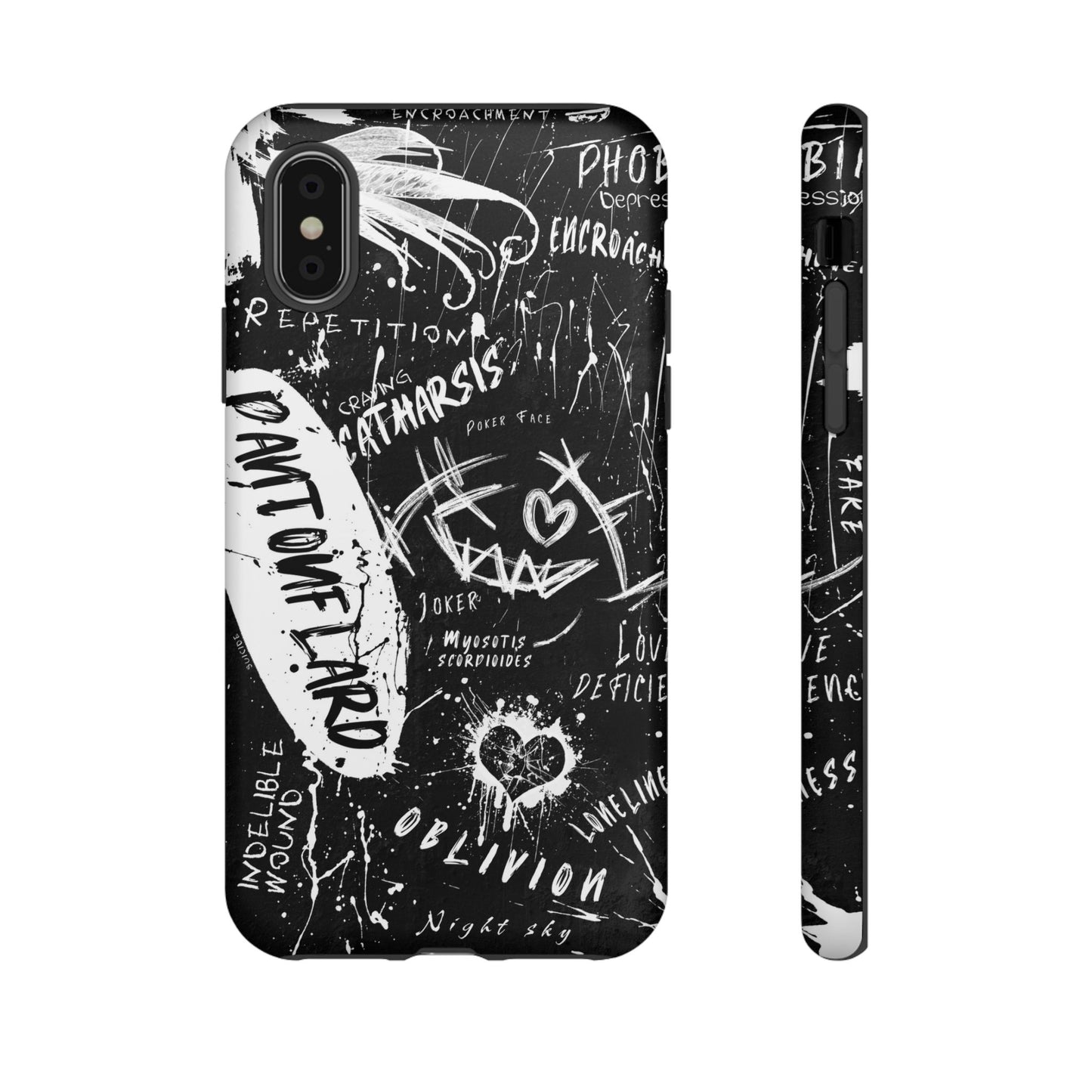 Fundas resistentes: funda atrevida para iPhone, Galaxy, Google Pixel, diseño de grafiti negro, estética urbana, regalo para amantes del arte, accesorios de teléfono modernos, estilo callejero