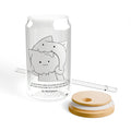 Clear Pantouflard Funny Biting Cat Couple Tempered Glass Sipper