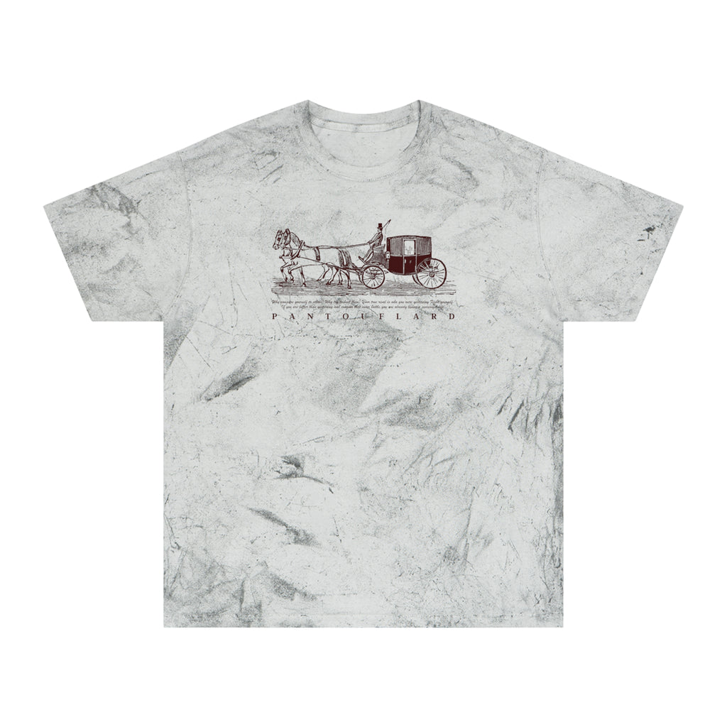 Unisex Grey Color Blast Vintage Carriage Graphic 100% Cotton T-Shirt