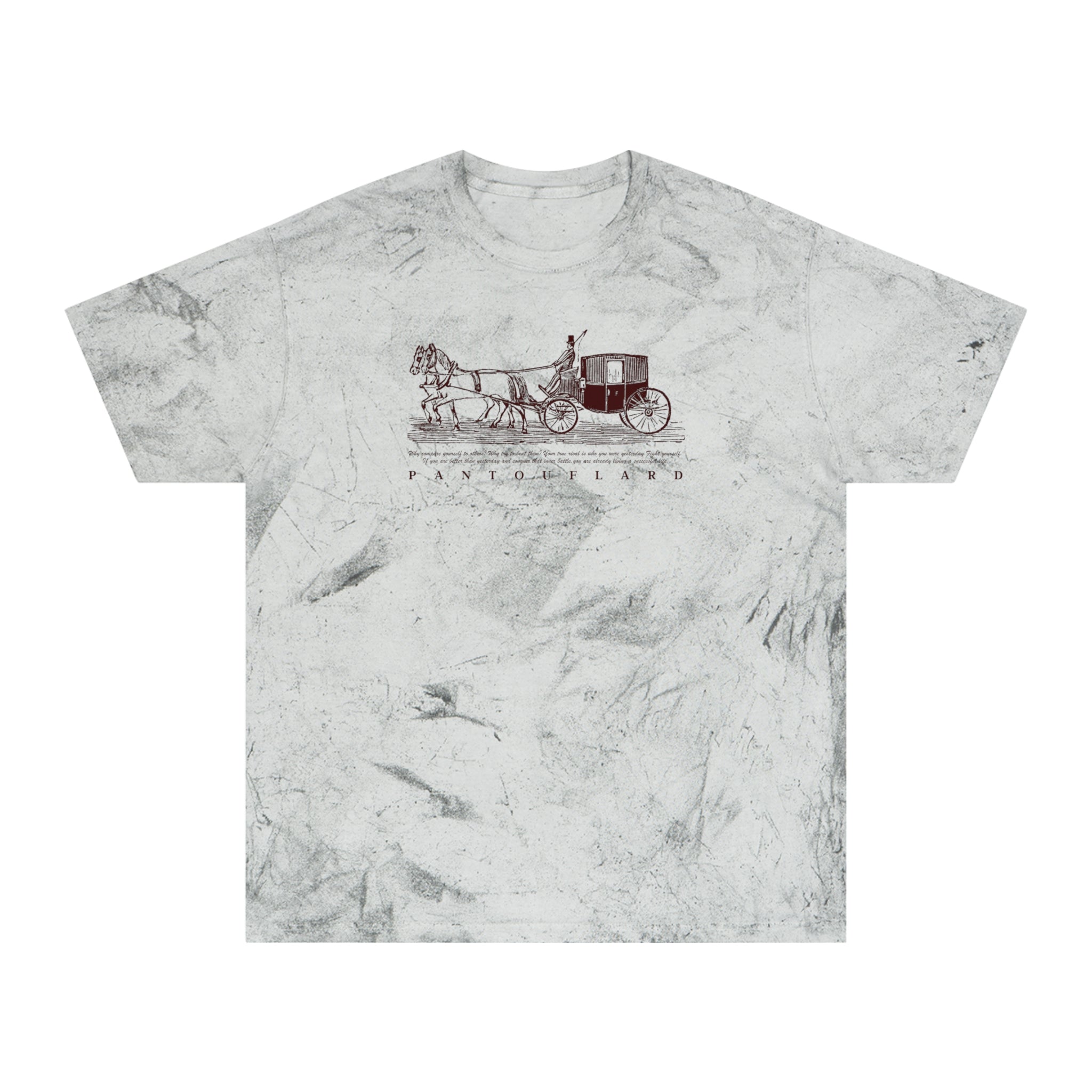Unisex Grey Color Blast Vintage Carriage Graphic 100% Cotton T-Shirt