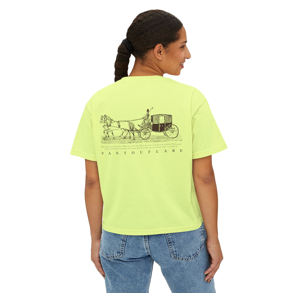 Women's White Pantouflard Carriage Cotton Boxy Tee