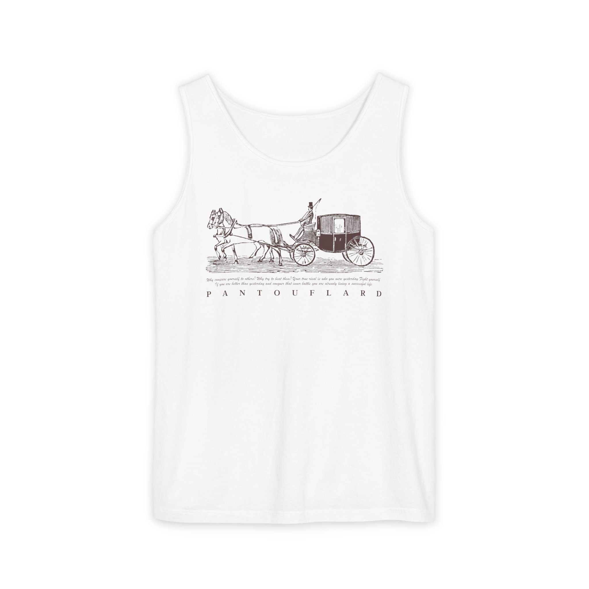 Unisex Brick Red Pantouflard Carriage Cotton Garment-Dyed Tank Top