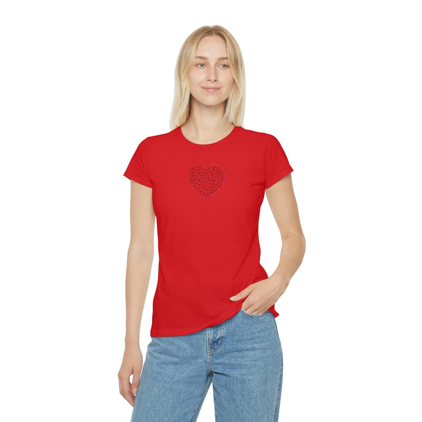 Slim fit Women's T-Shirt (Red Heart)
