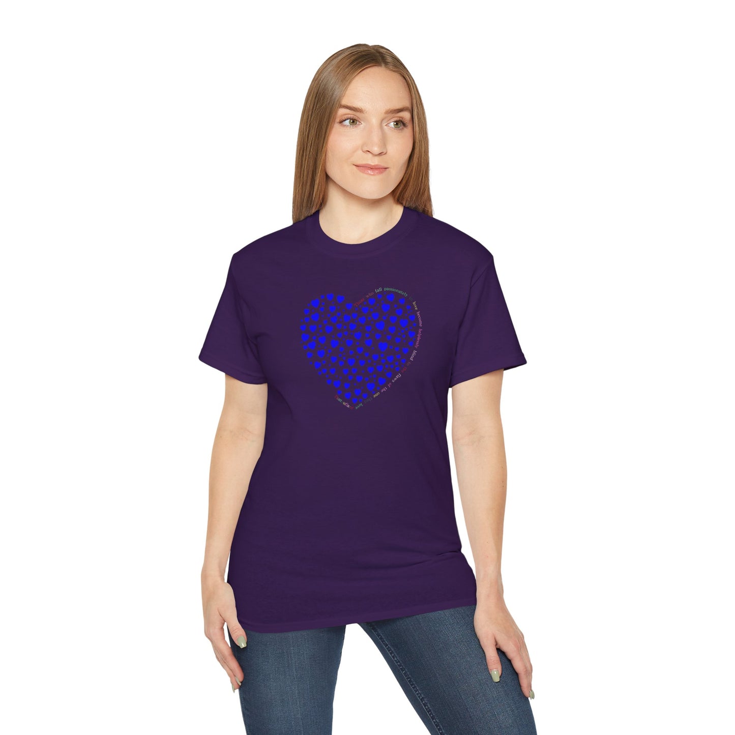 Blue Heart Unisex short sleeved T-shirt