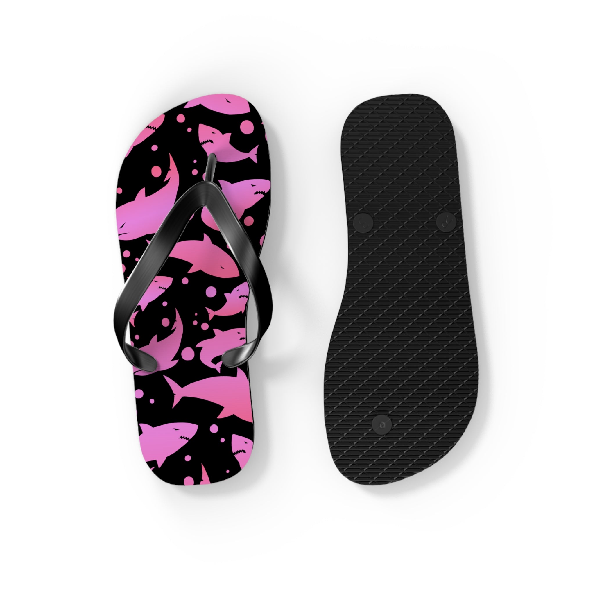 Men's/Women's Pink Shark Flip Flops - Graphic Thong Sandals