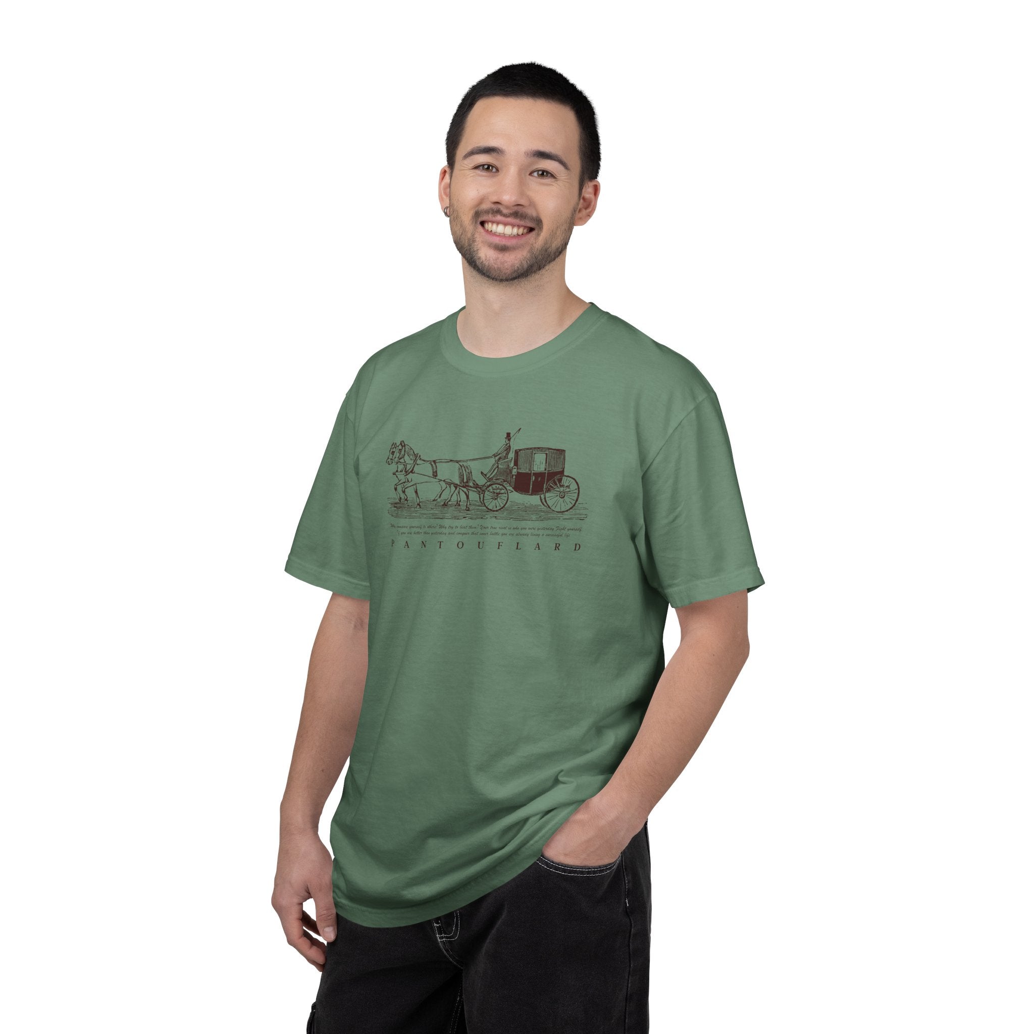 Unisex Burnt Orange Vintage Horse Carriage 100% Cotton T-shirt