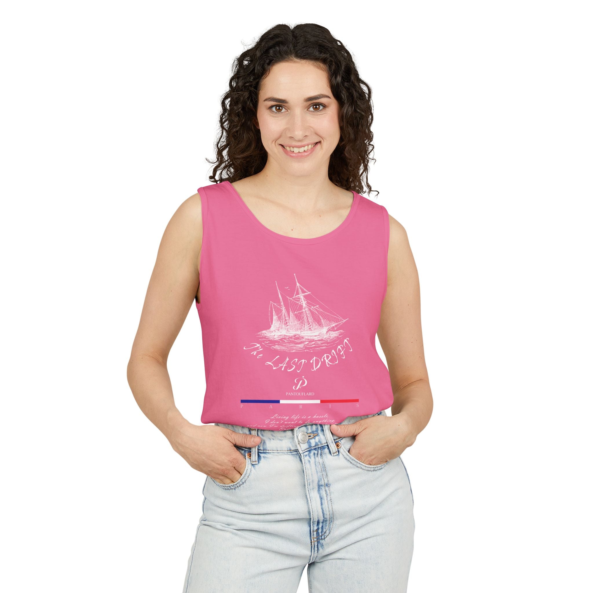 Unisex Black Last Drift Cotton Garment-Dyed Tank Top