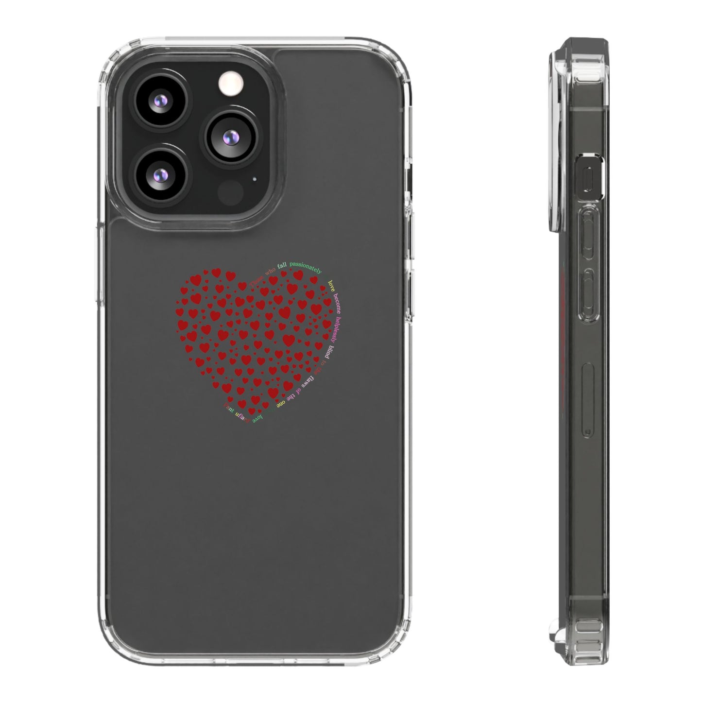 Red Heart Clear Phone Case