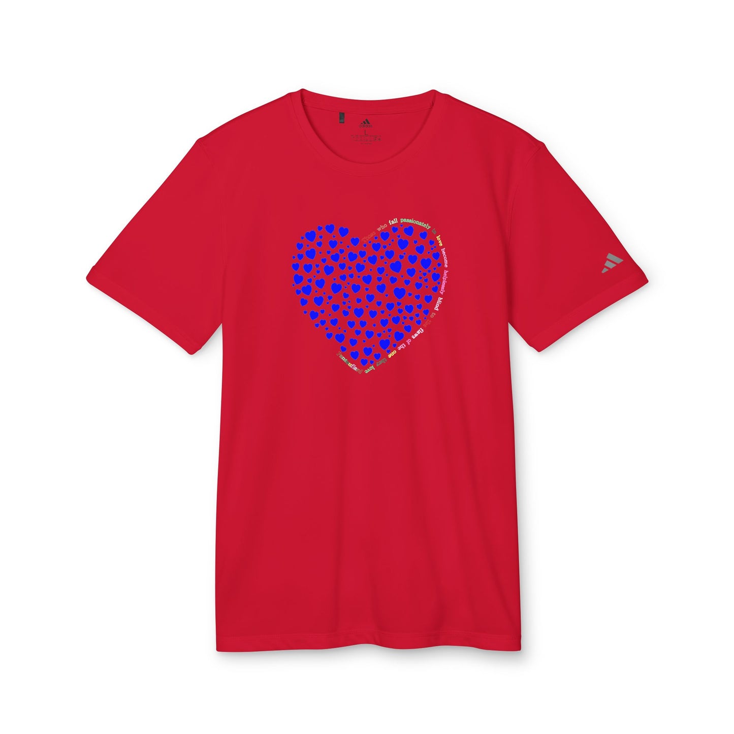 Adidas Unisex Sport T-Shirt with Blue Heart Design