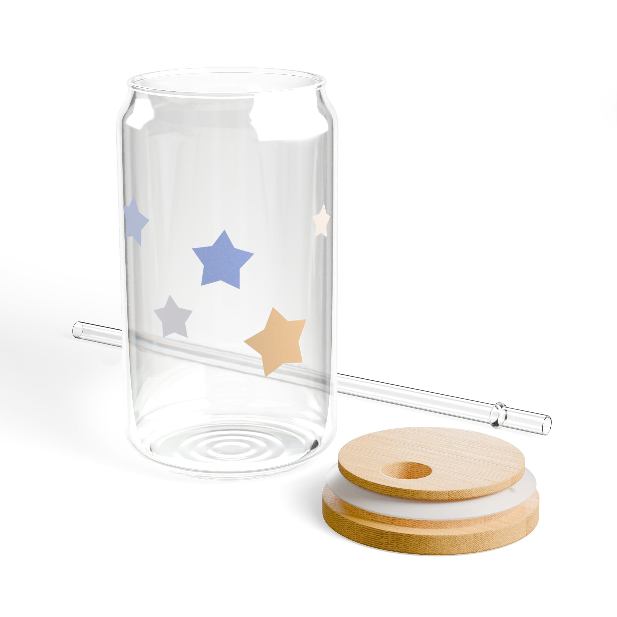 Clear Minimalist Cassiopeia Constellation Tempered Glass Sipper