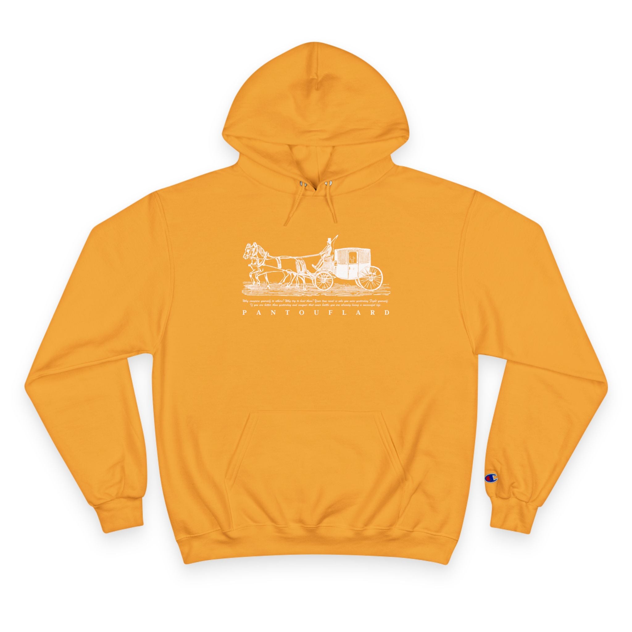 Old Money Equestrian Heritage Hoodie - The Timeless Carriage II (Champion Authentic Eco-Fleece)