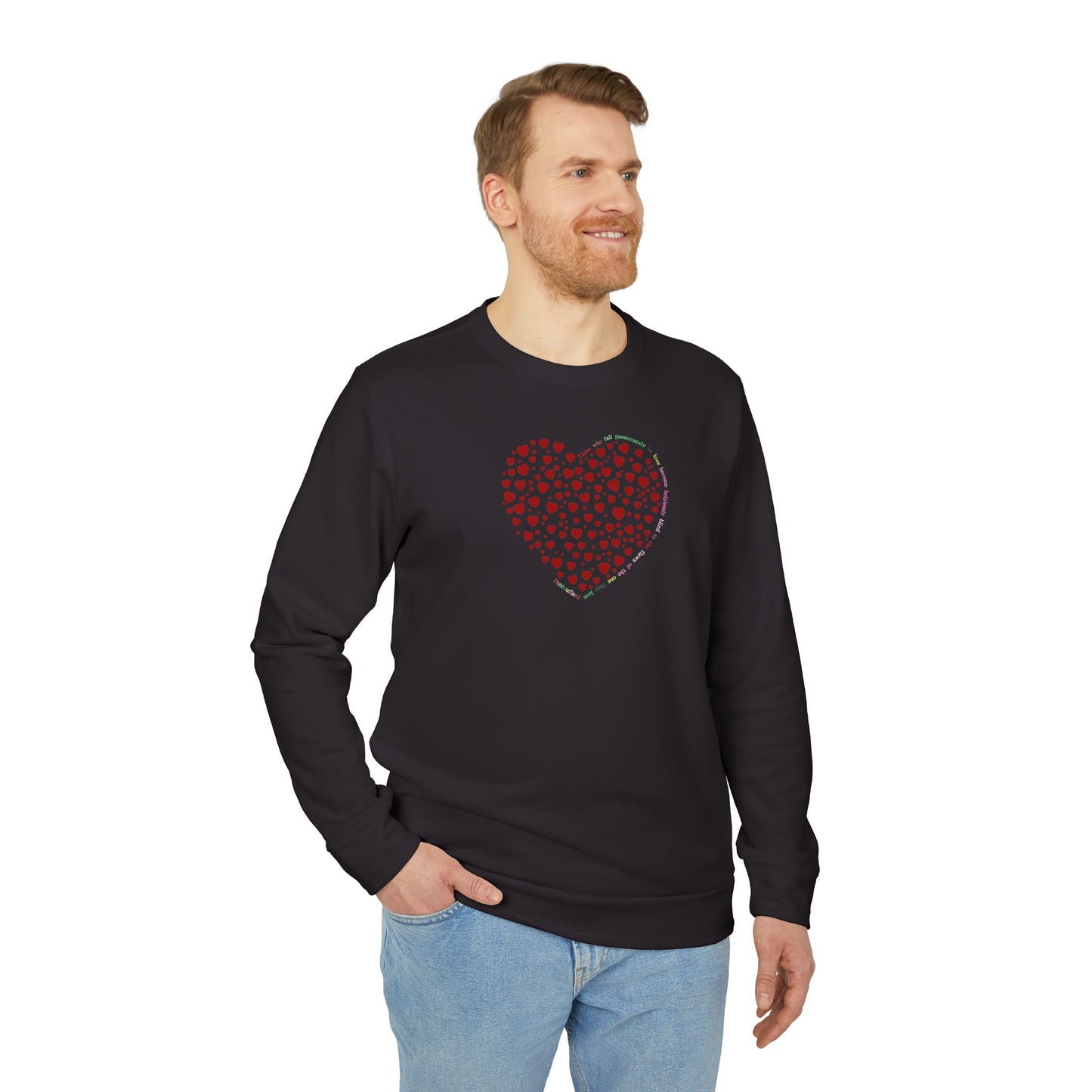 Adidas Unisex  Crewneck Sweatshirt with Red Heart Design