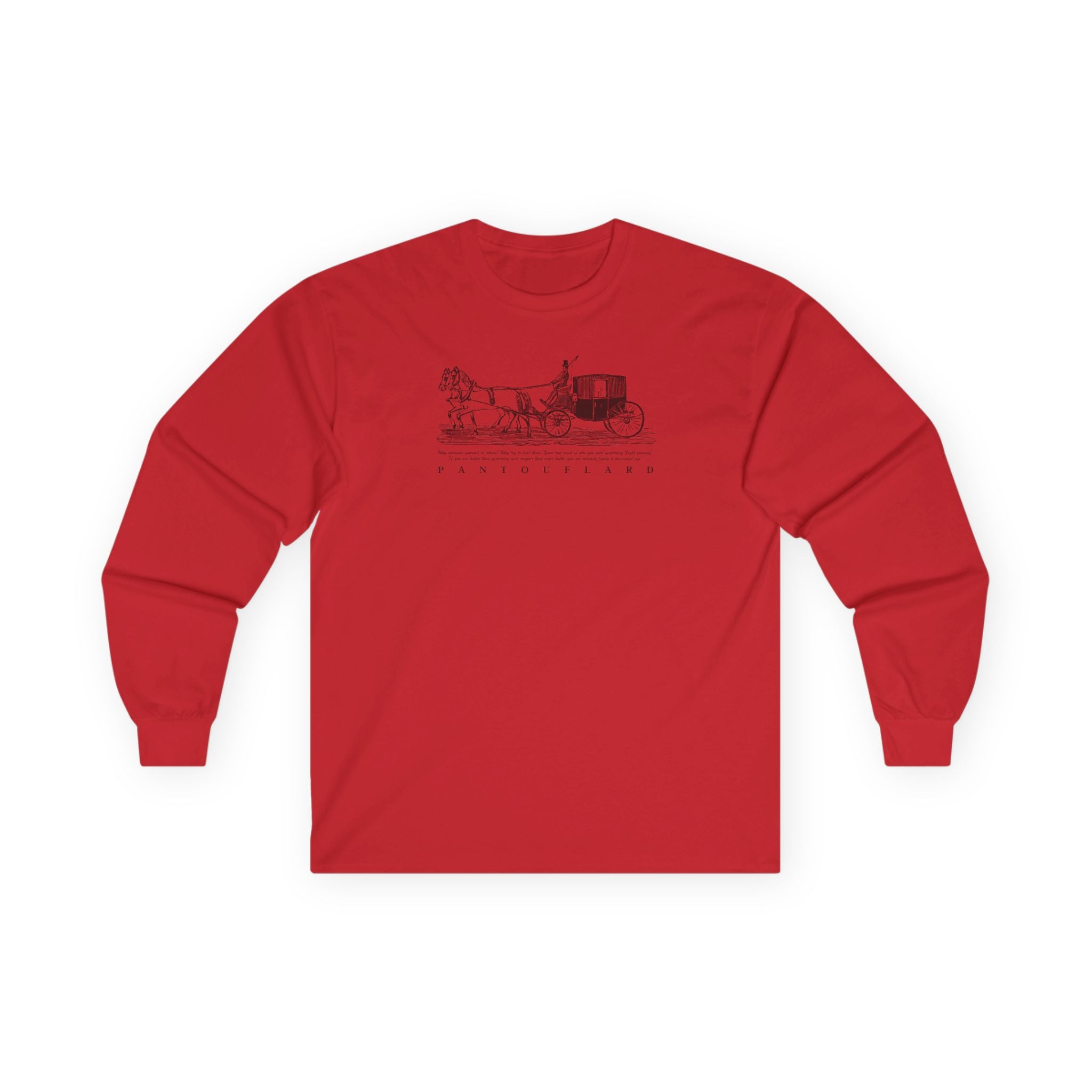 Unisex Sport Grey Pantouflard Carriage Cotton Blend Long Sleeve Tee