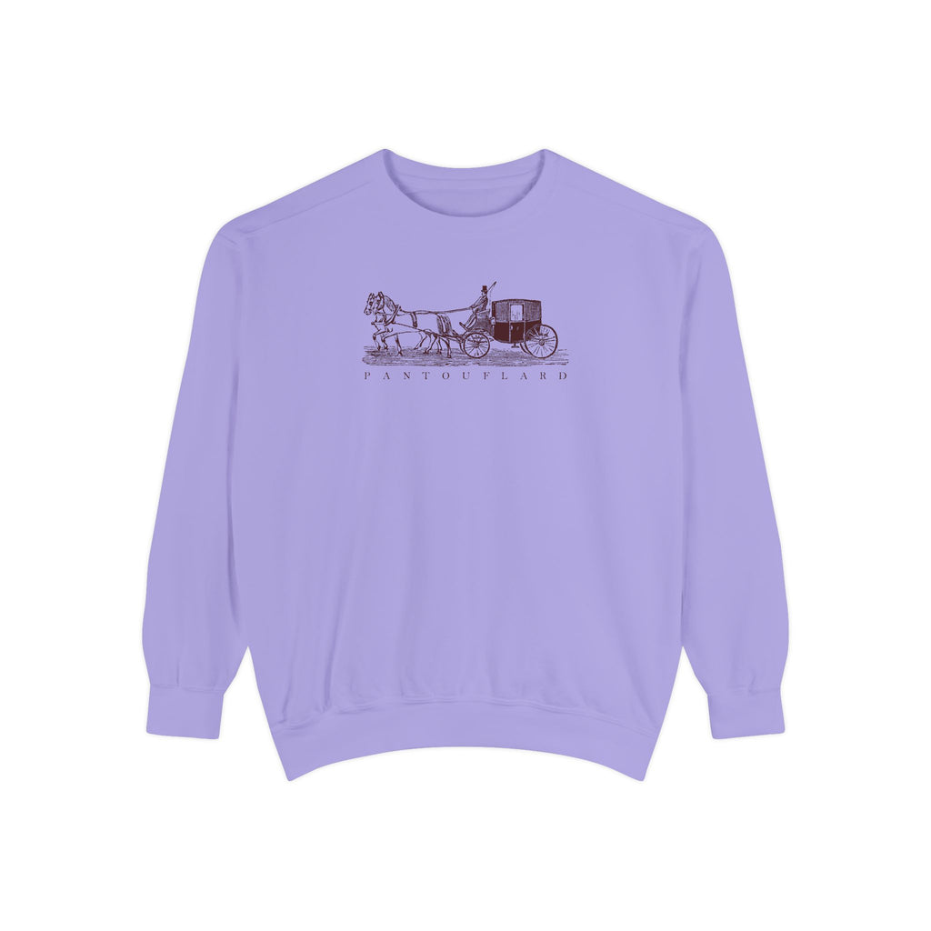 Unisex White Pantouflard Carriage Cotton Blend Sweatshirt