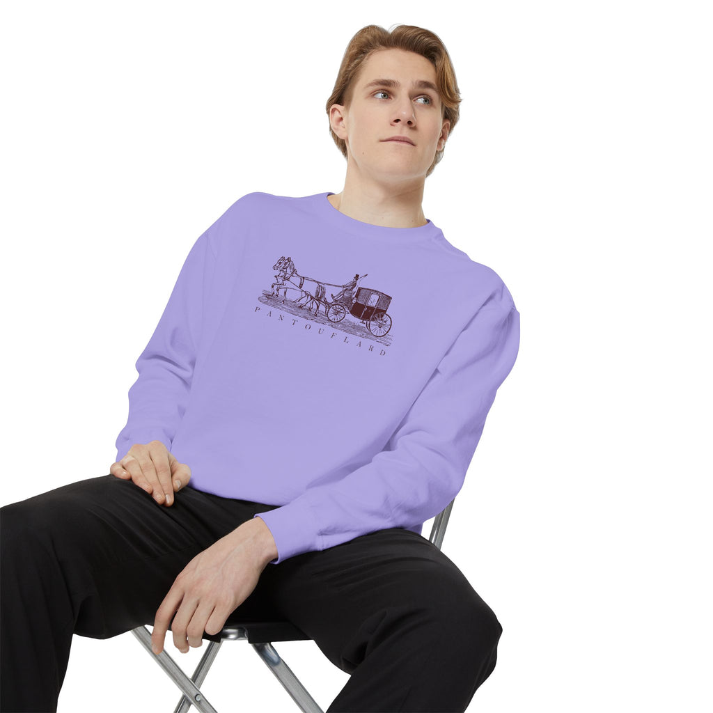 Unisex White Pantouflard Carriage Cotton Blend Sweatshirt