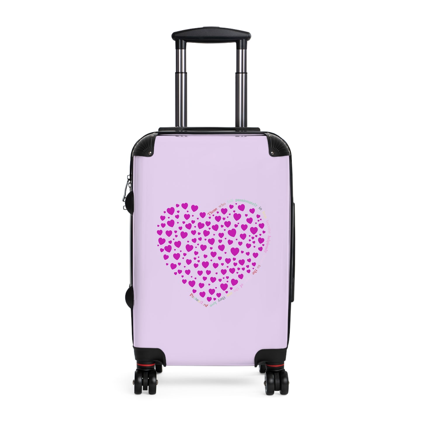 Pink Heart Design Suitcase, Travel Luggage