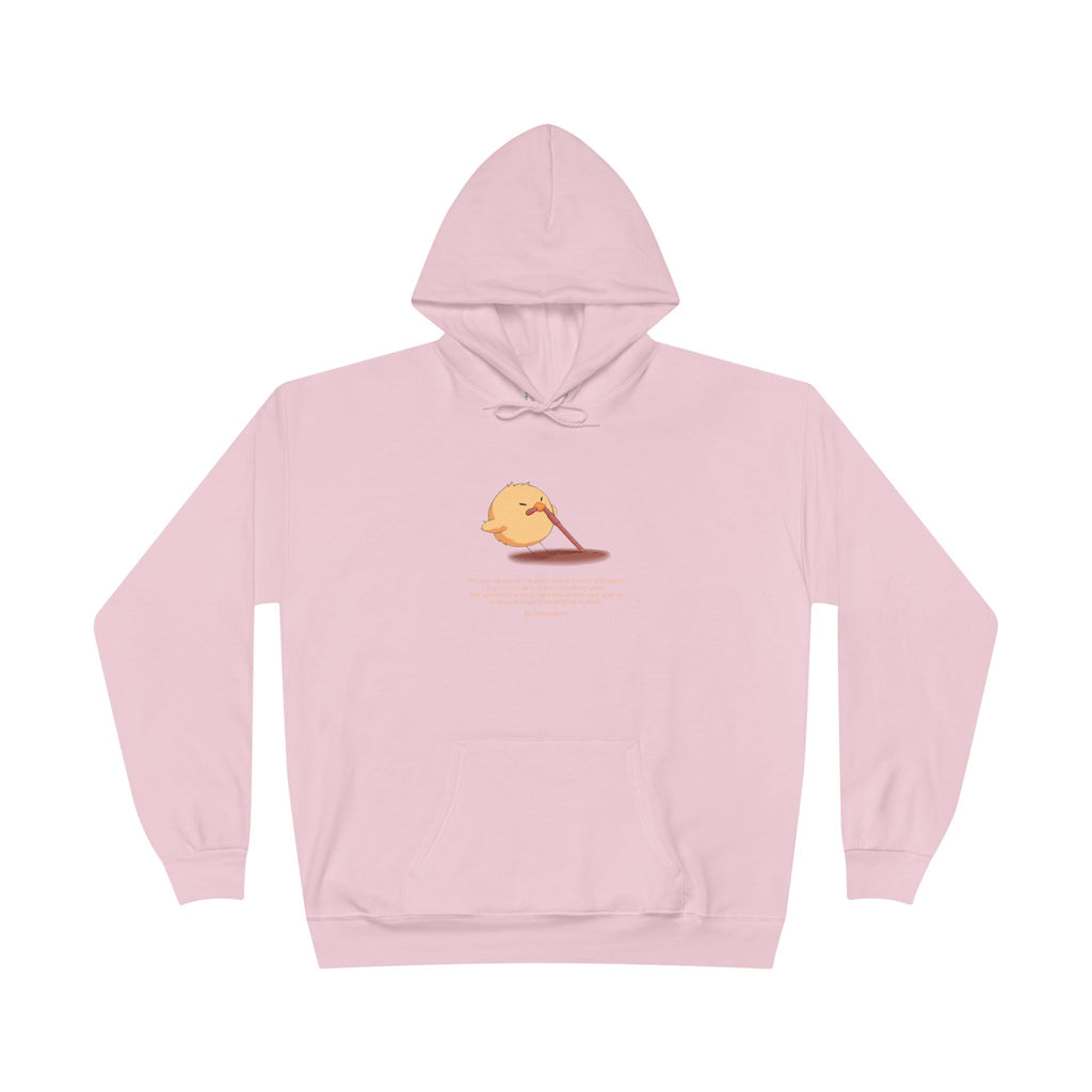 Unisex Light Blue Pantouflard Chick Cotton Blend Pullover Hoodie