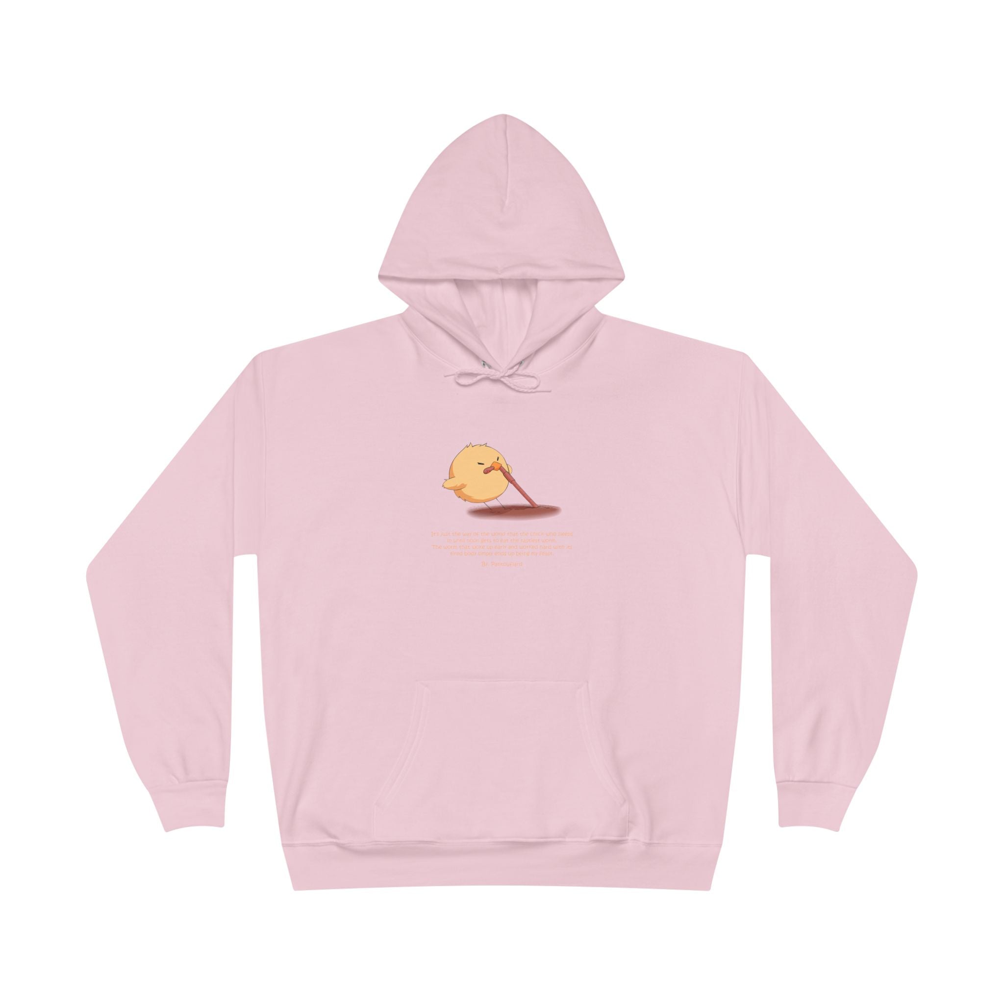 Unisex Light Blue Pantouflard Chick Cotton Blend Pullover Hoodie