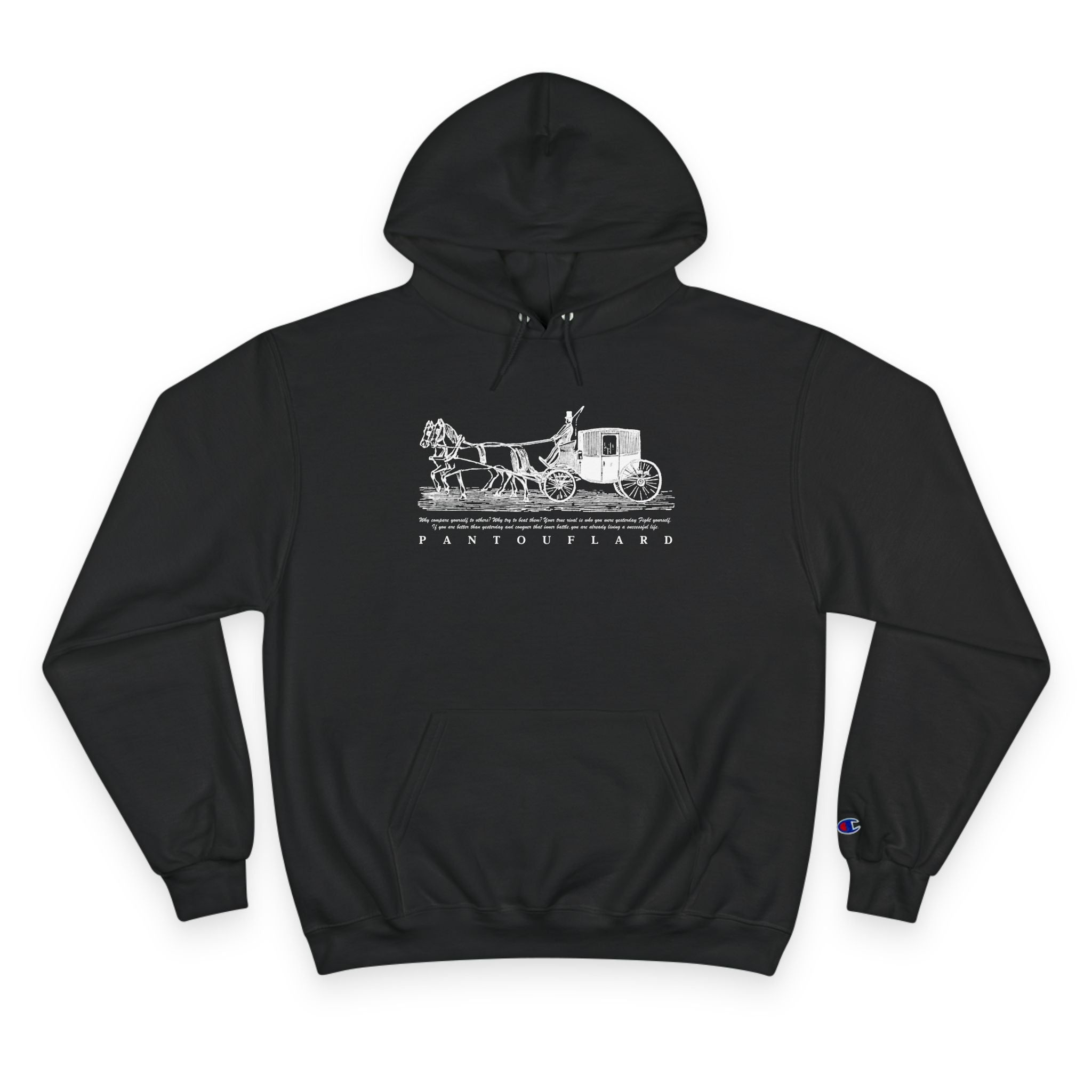Old Money Equestrian Heritage Hoodie - The Timeless Carriage II (Champion Authentic Eco-Fleece)