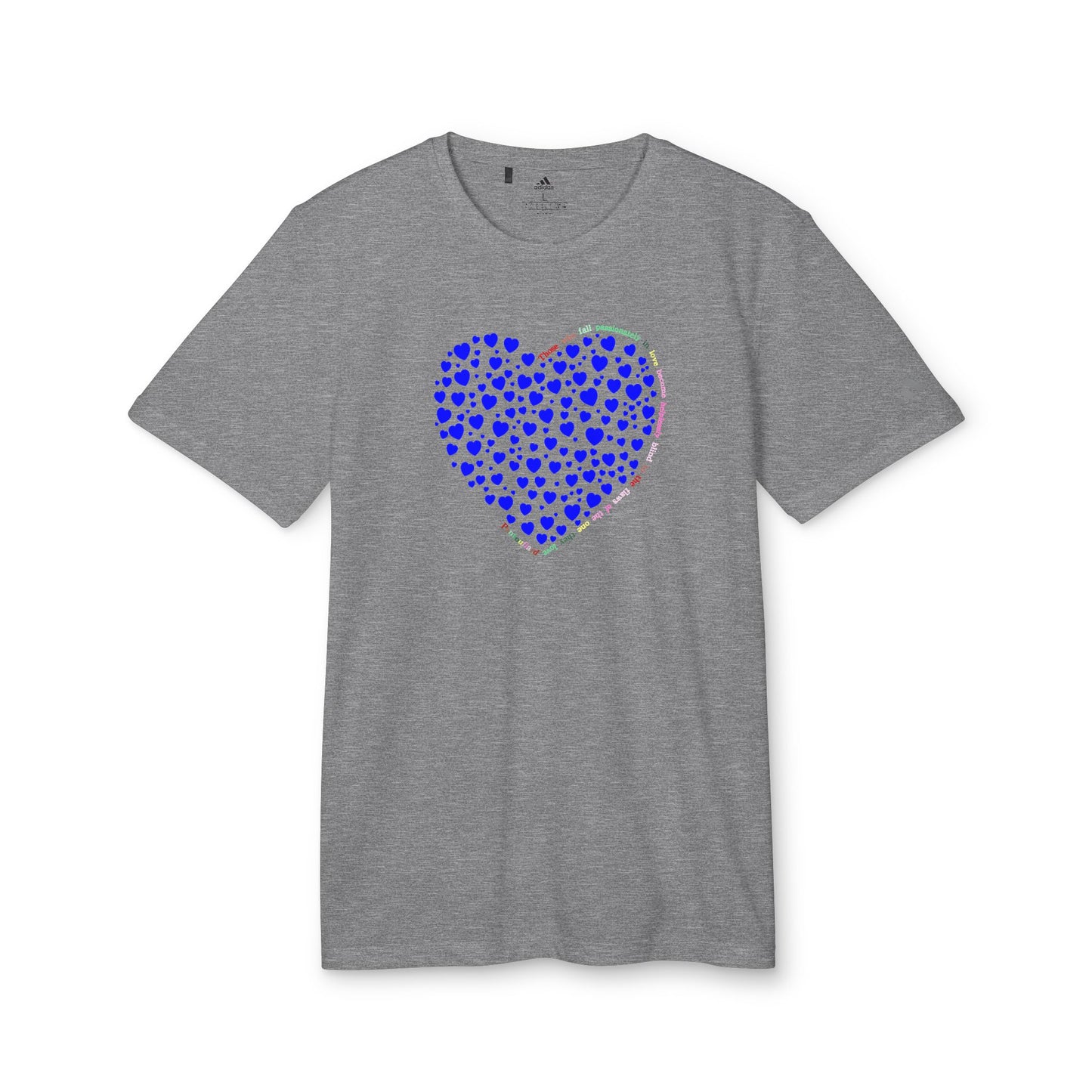 Adidas Unisex Sport T-Shirt with Blue Heart Design