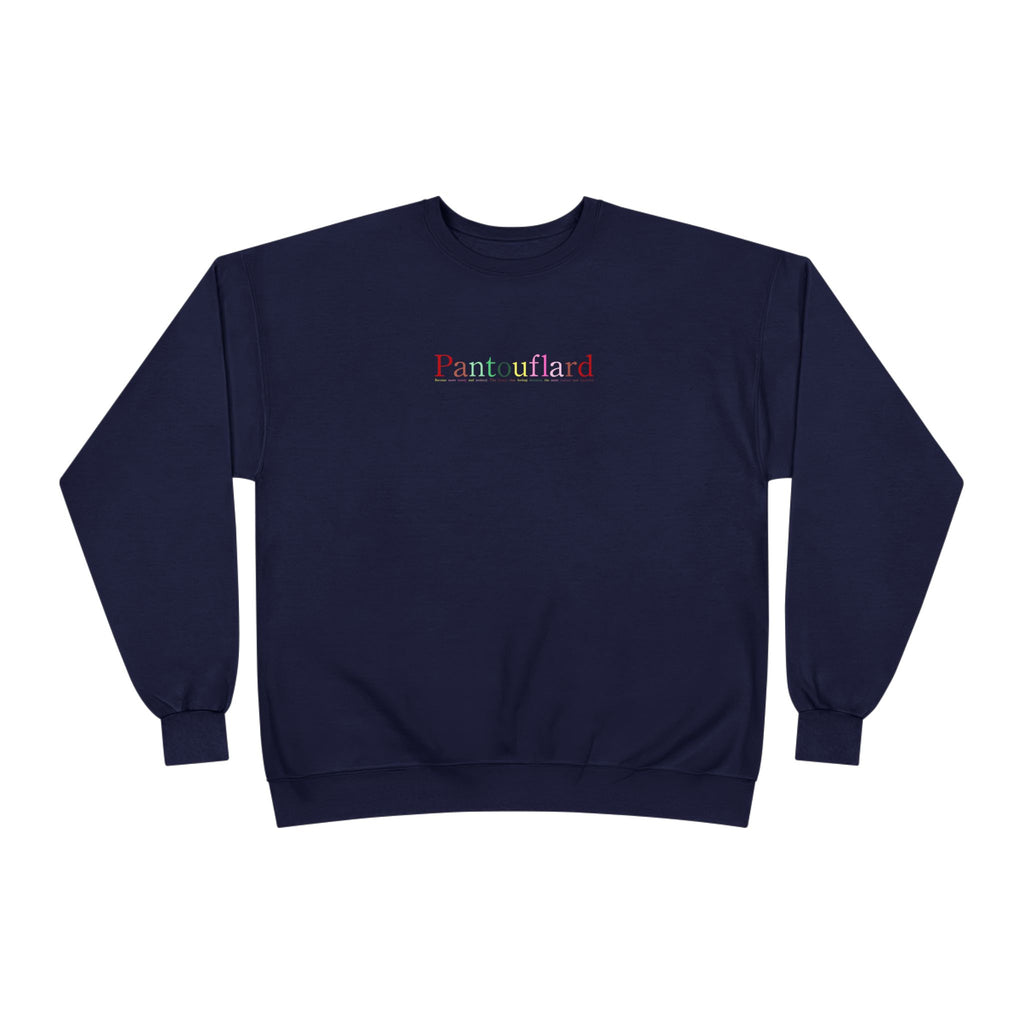 Sustainable Pantouflard Logo Crewneck - Hanes EcoSmart Fleece Sweatshirt (Essential Streetwear)