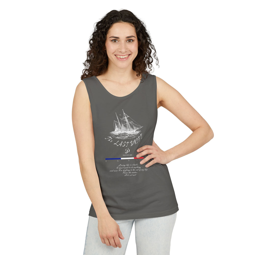 Unisex Black Last Drift Cotton Garment-Dyed Tank Top