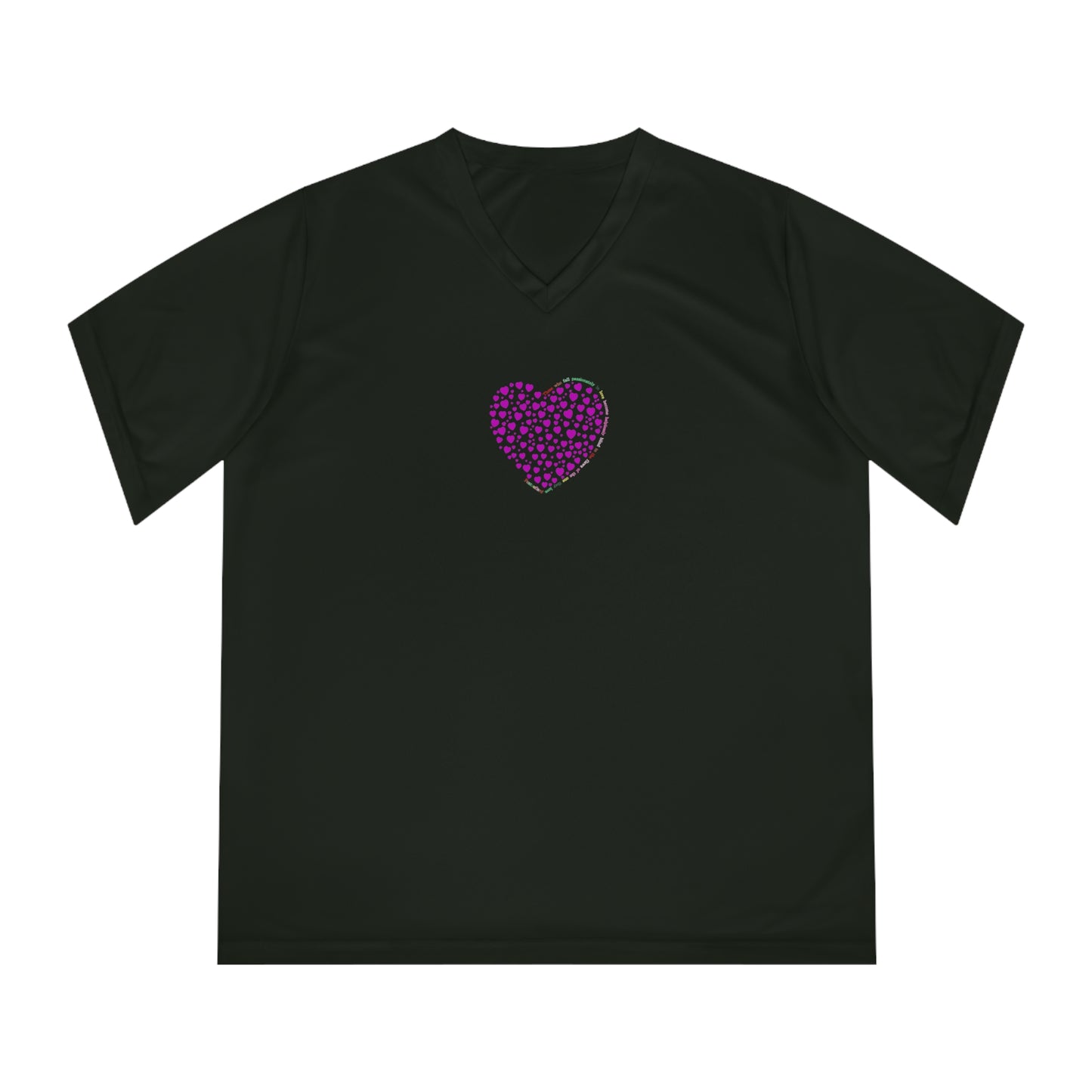 V-Neck T-Shirt (Powder Pink Heart)