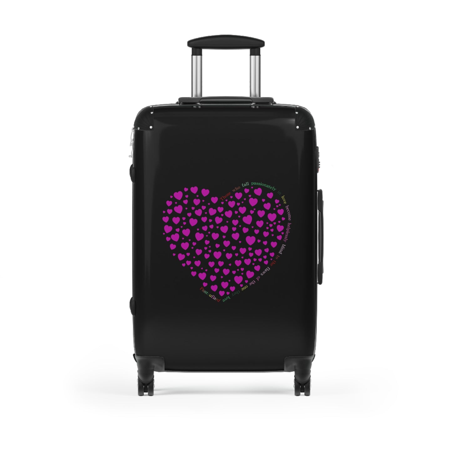 Pink Heart Design Suitcase, Travel Luggage