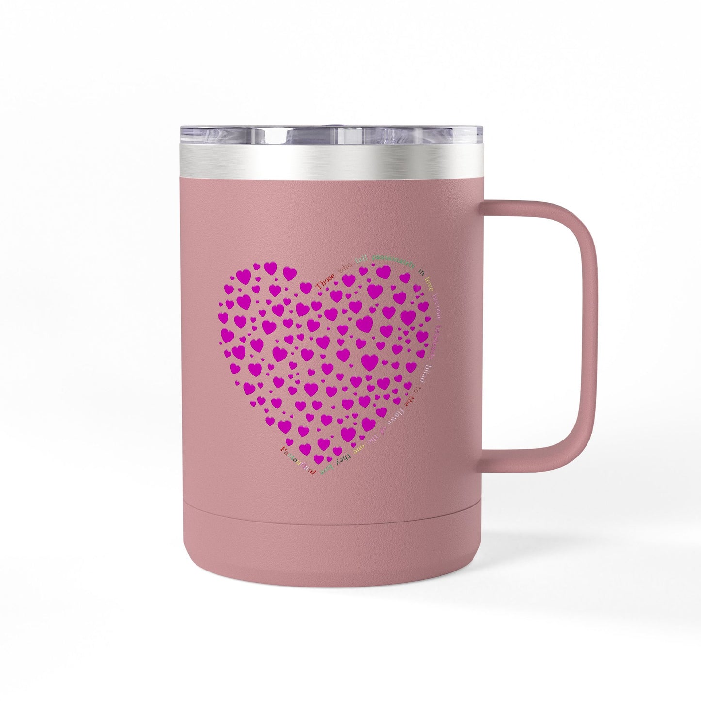 Pink Heart Coffee Mug Tumbler, Personalized Mug