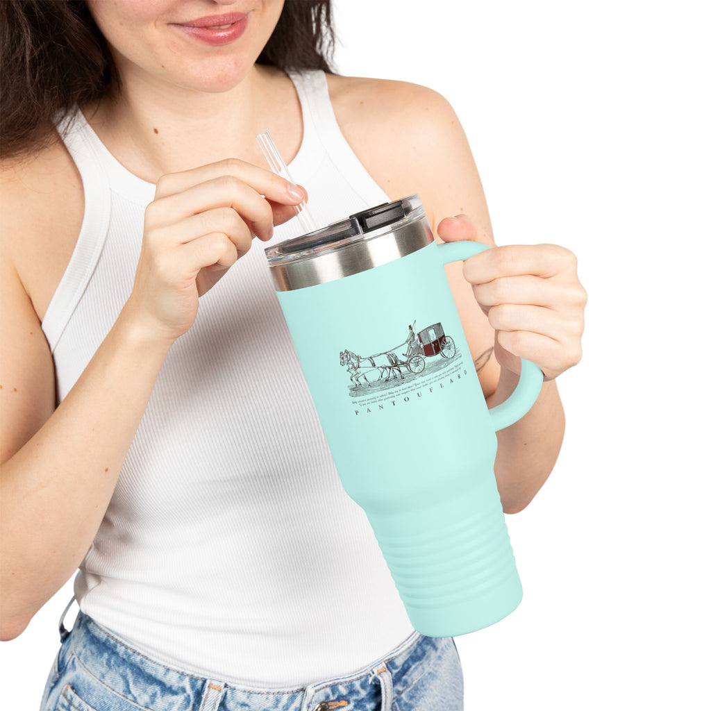 Olive Green Vintage Carriage Quote 40oz Stainless Steel Insulated Travel Mug