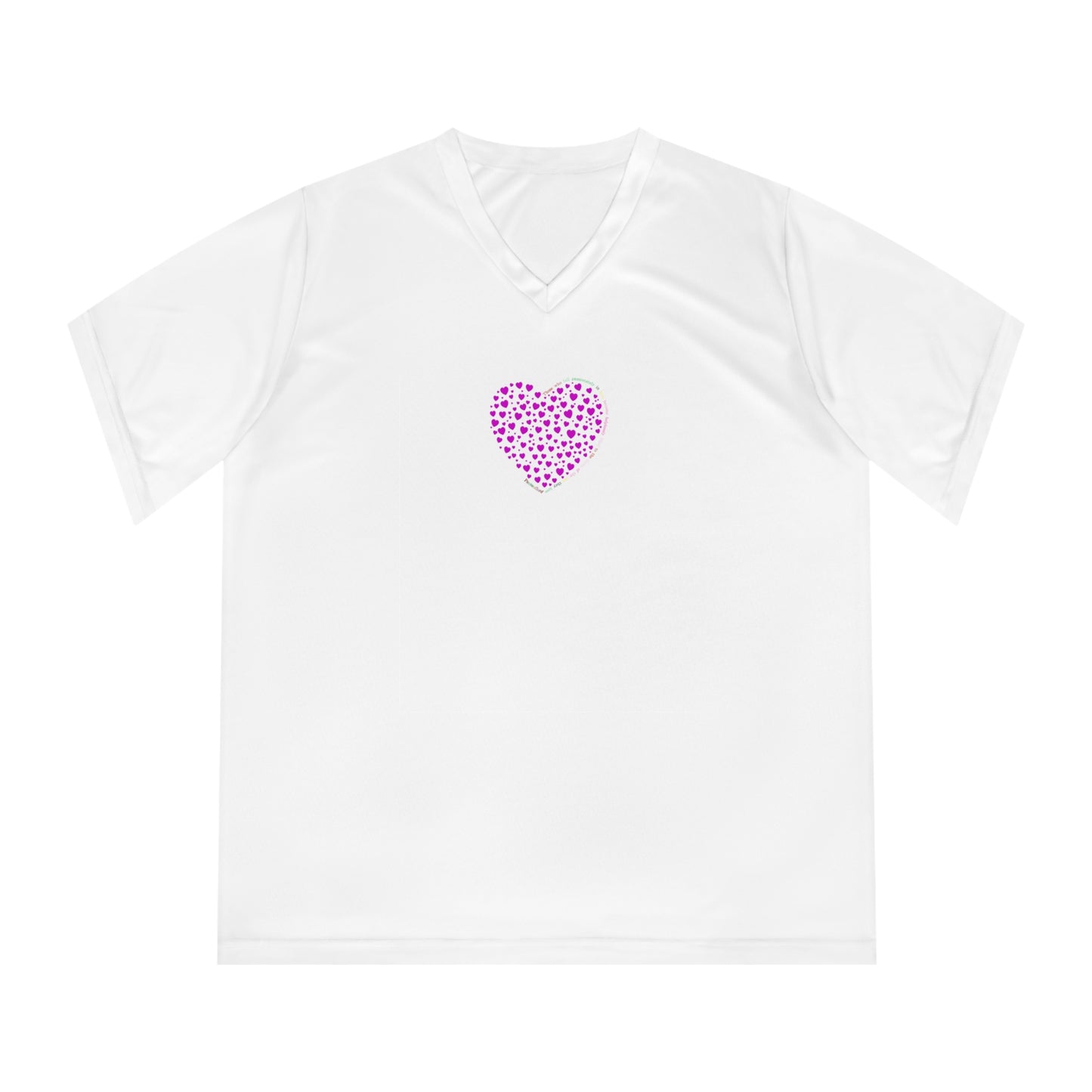 V-Neck T-Shirt (Powder Pink Heart)