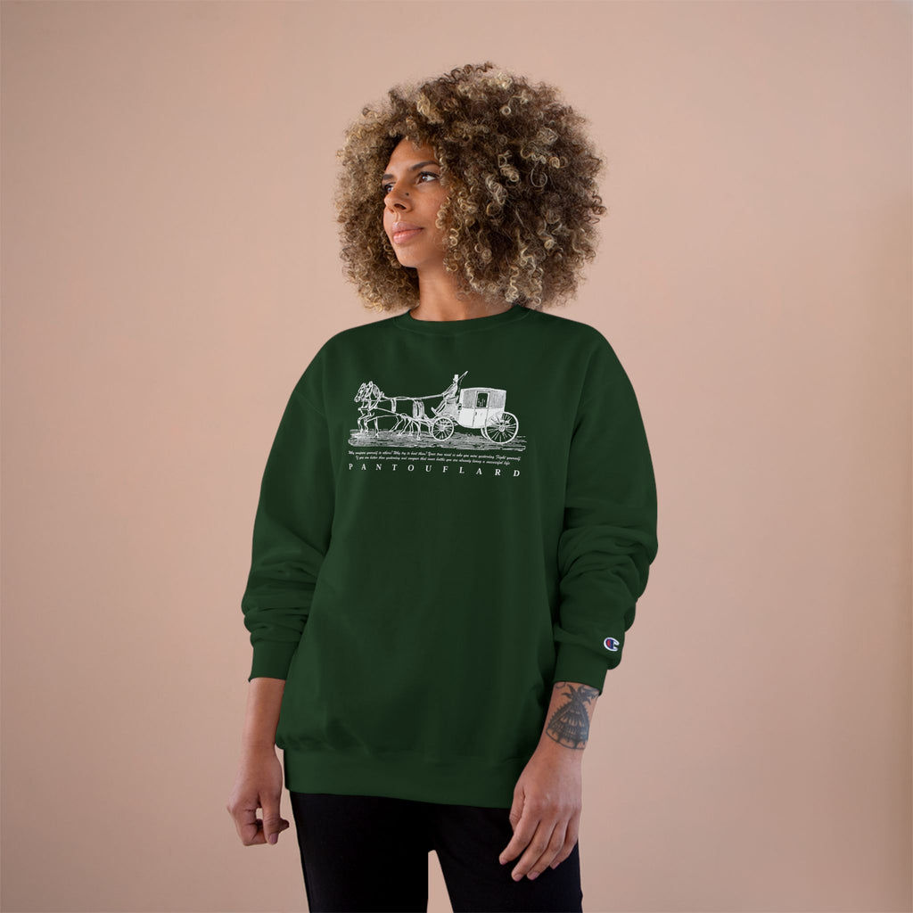 Old Money Equestrian Champion Crewneck - Royal White Carriage (Authentic Varsity Streetwear)