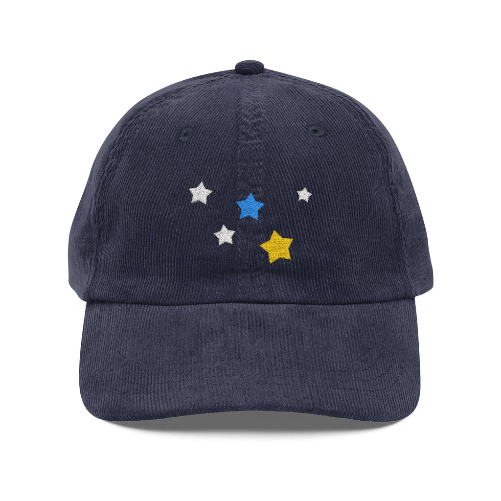 Unisex Cassiopeia Star Embroidered Cotton Corduroy Cap