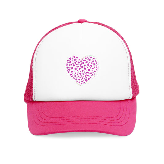 Pink Heart Design Mesh Cap