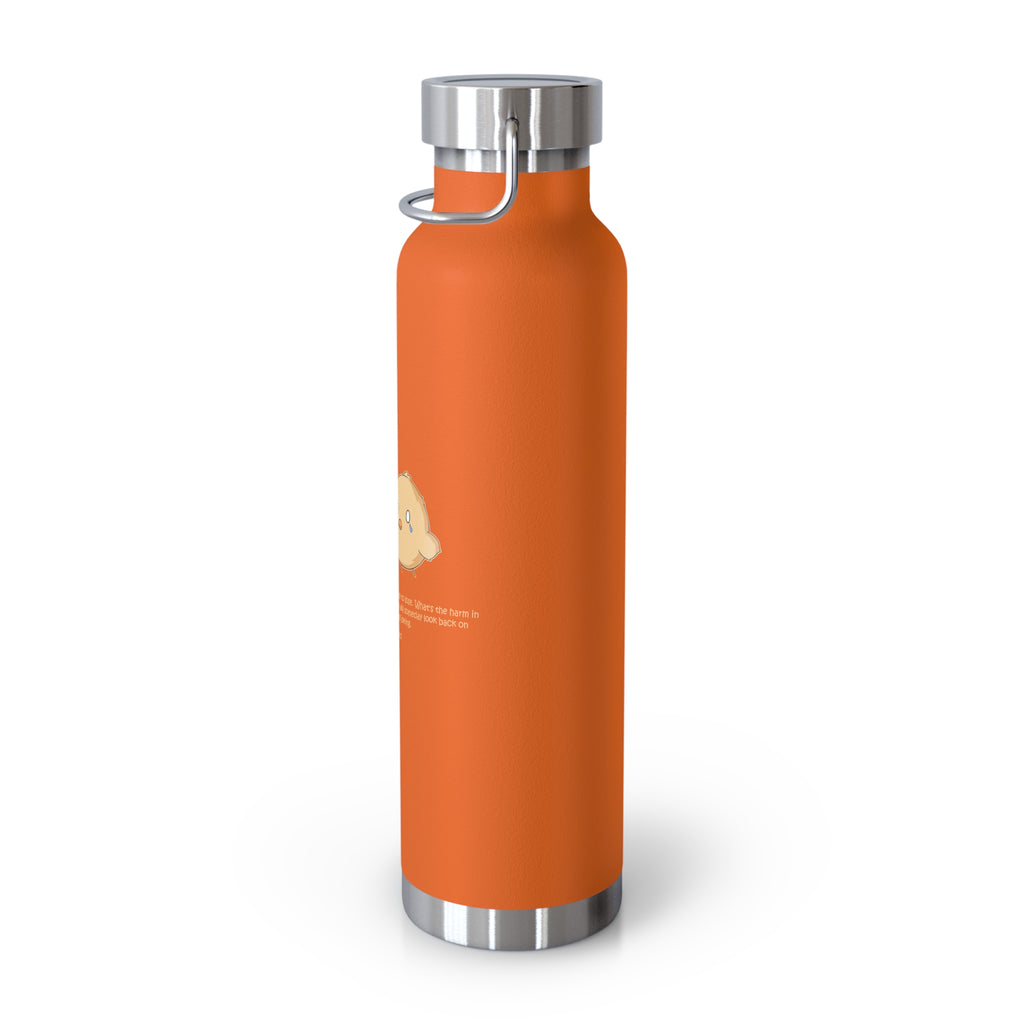 Navy Blue Cute Biting Chicks Quote 22oz Copper Vacuum Insulated Bottle