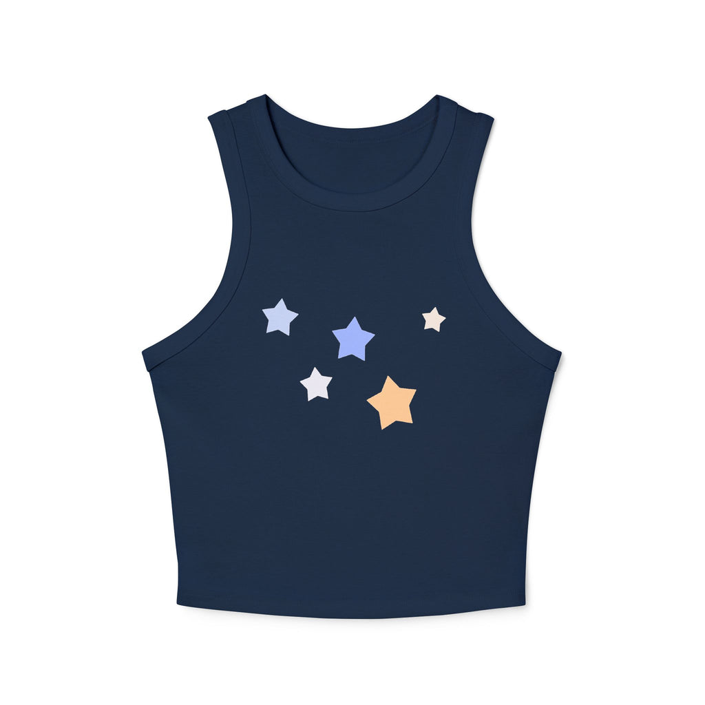 Women's Cassiopeia Constellation Graphic Micro Rib Tank Top - W-Shape Racerback Workout Tank