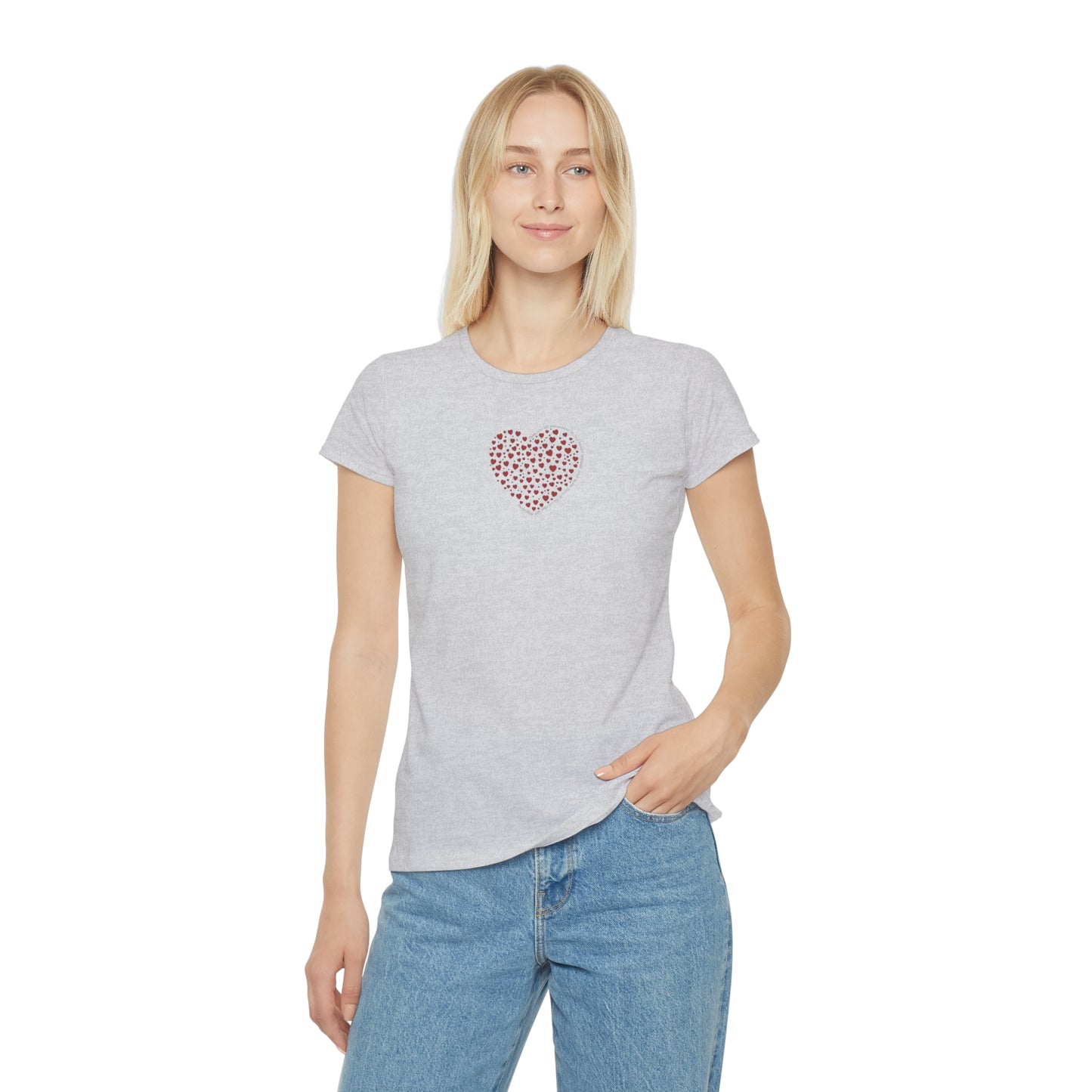 Slim fit Women's T-Shirt (Red Heart)