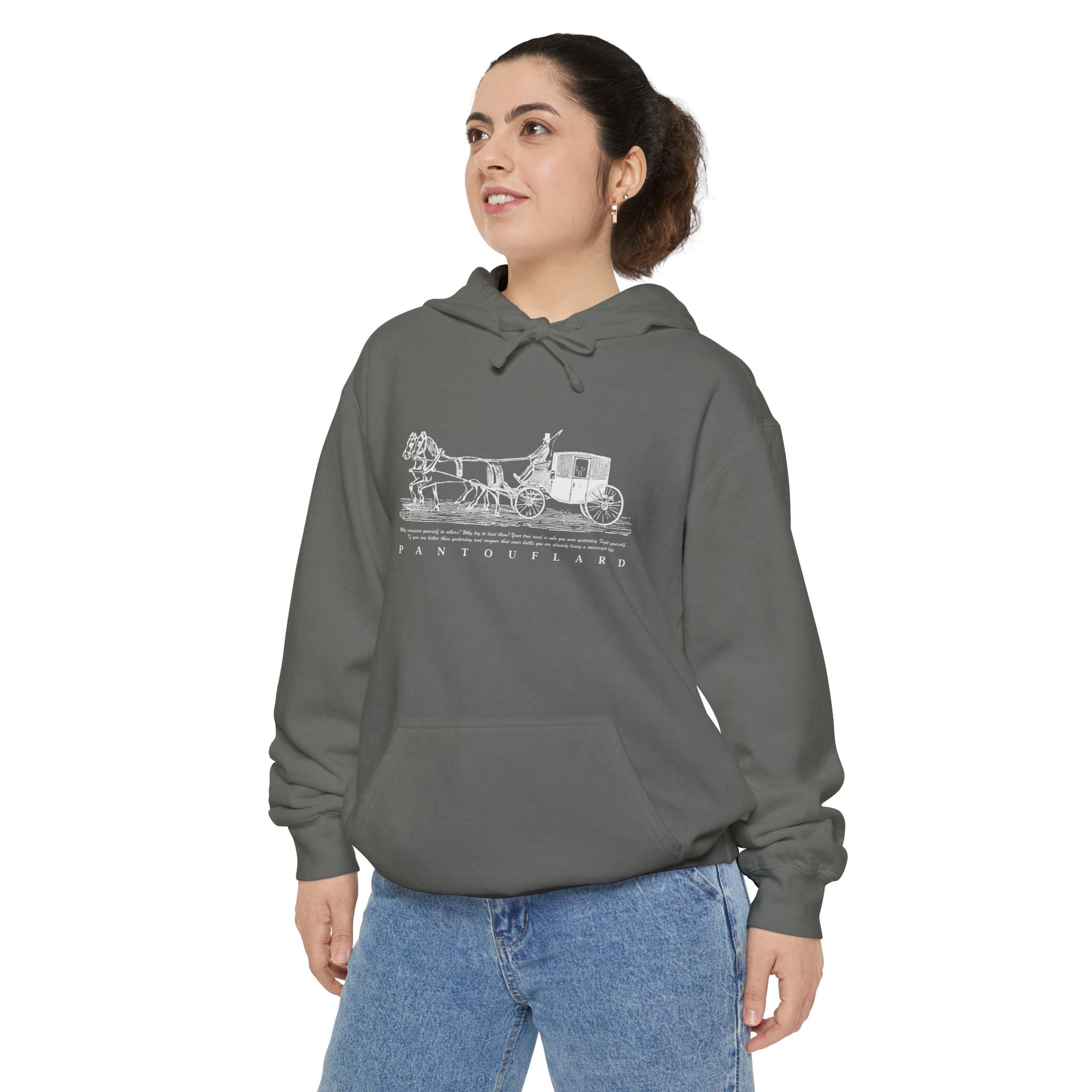 Old Money Equestrian Heritage Hoodie - The Heritage Carriage II (Premium Garment-Dyed Heavyweight Fleece)