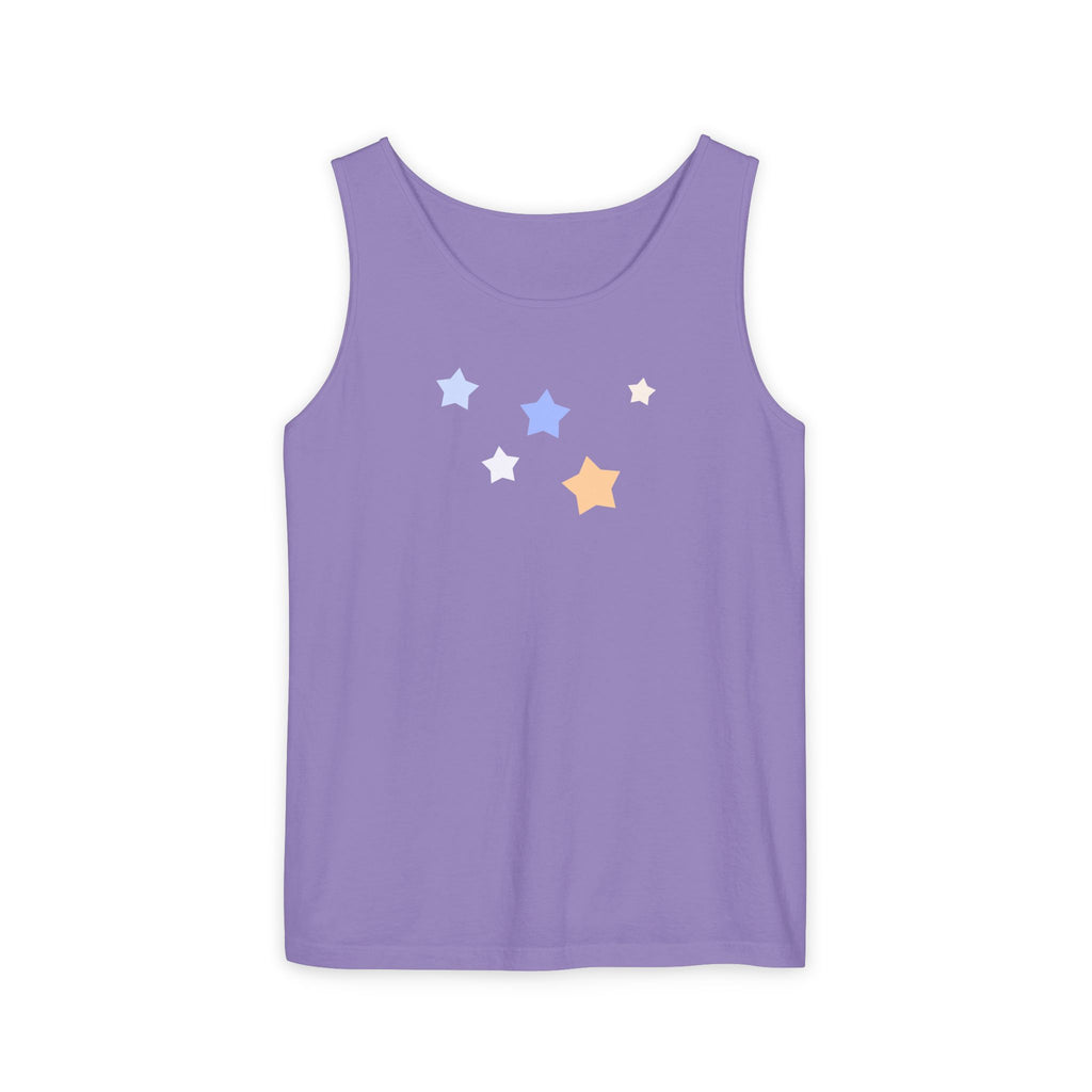 Men's & Women's Cassiopeia Constellation Graphic Garment-Dyed Tank Top - W-Shape Sleeveless Shirt