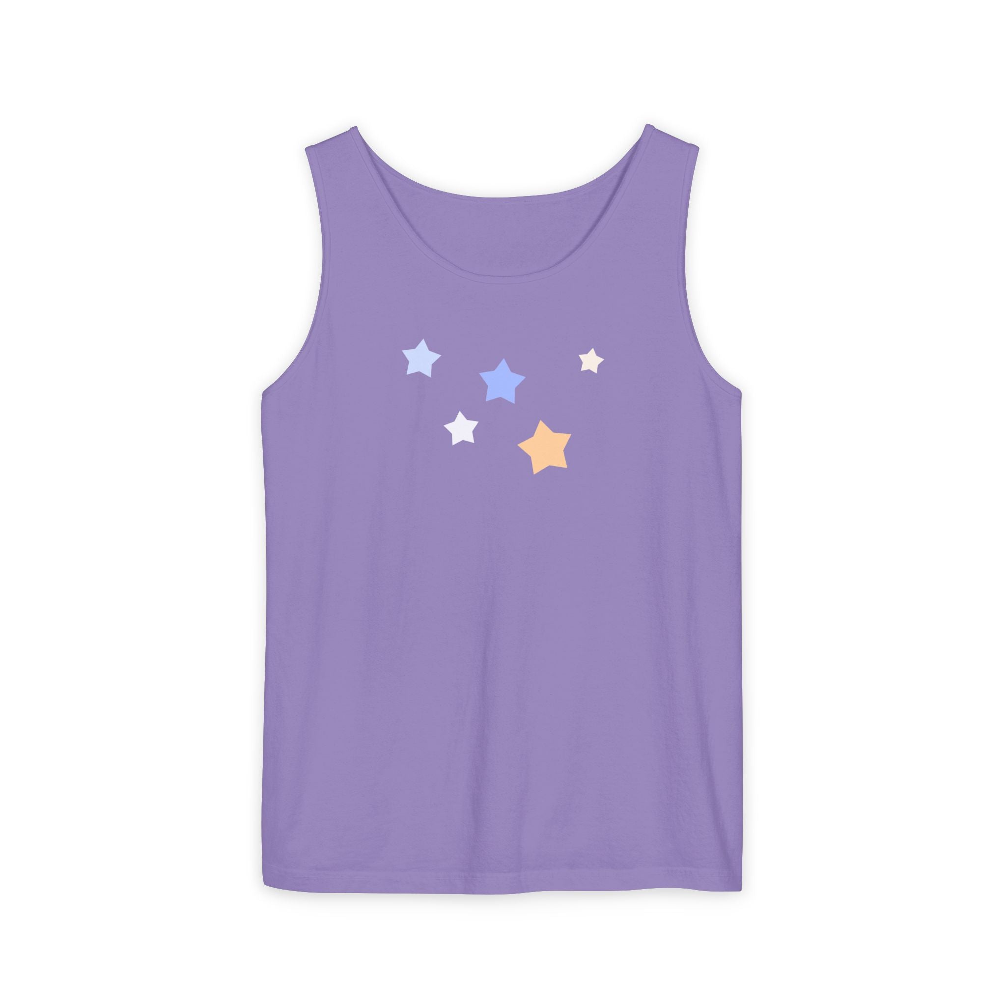 Men's & Women's Cassiopeia Constellation Graphic Garment-Dyed Tank Top - W-Shape Sleeveless Shirt