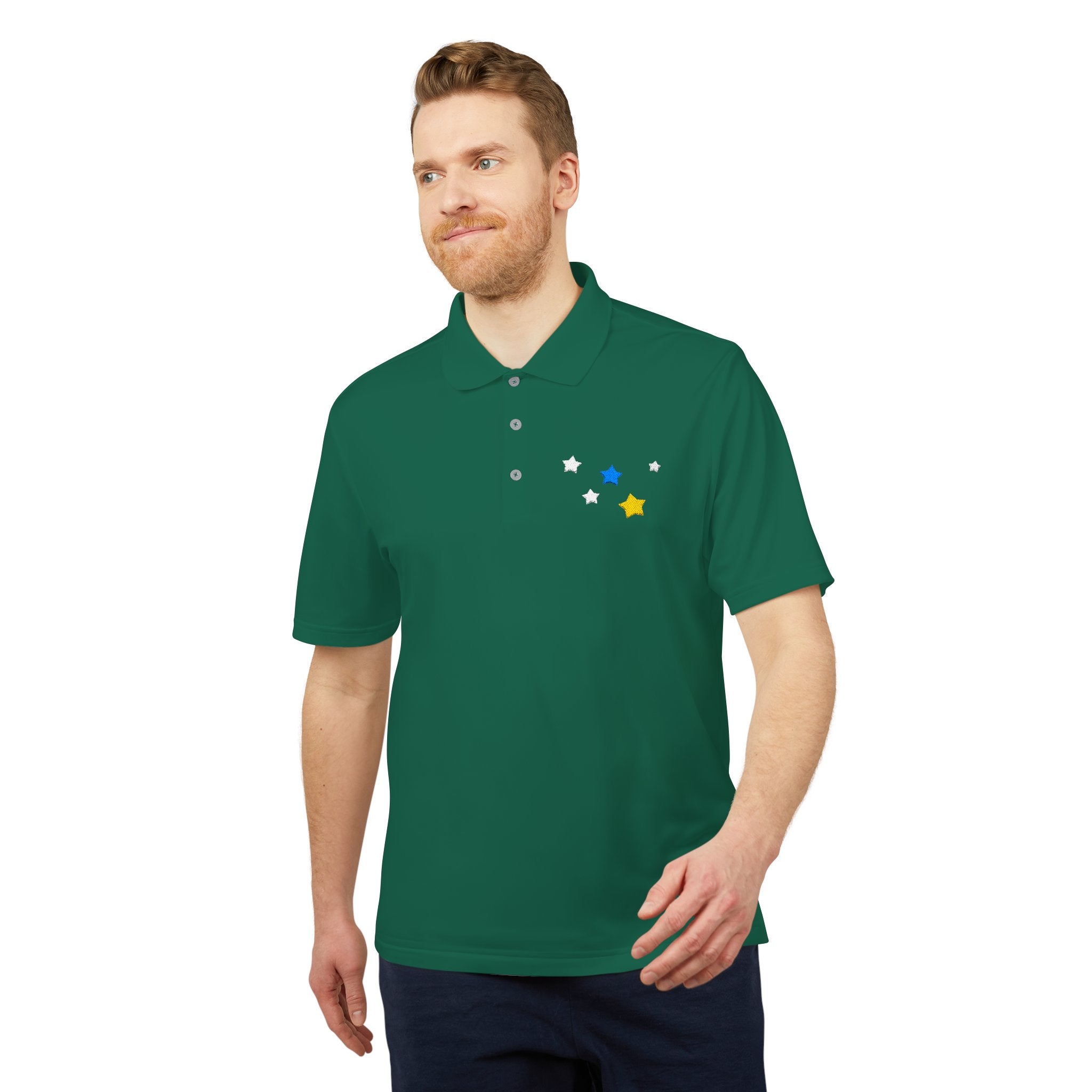 Adidas Unisex Cassiopeia Constellation Embroidered Polo - W-Shape Performance Shirt