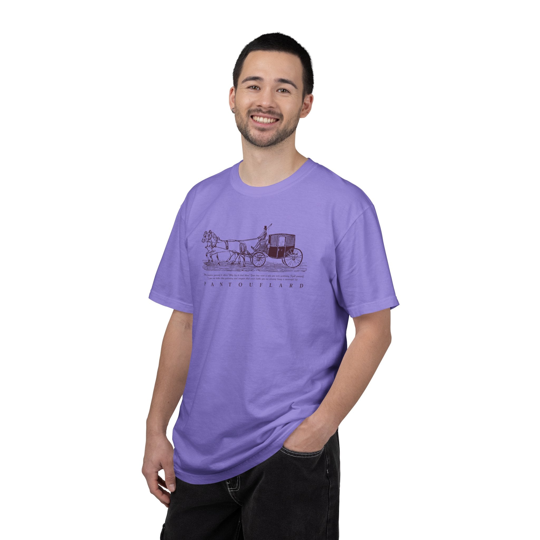 Unisex Burnt Orange Vintage Horse Carriage 100% Cotton T-shirt